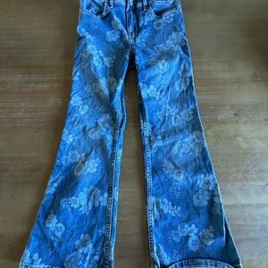abercrombie kids Blue Floral Flare Jeans